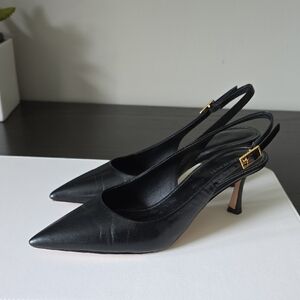 Tory Burch Black Slingback Heels with Stiletto